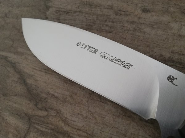 VIPER SETTER Jagdmesser Ebenholz mit Lederscheide Hunting Knife Ebony Tecnocut Italy