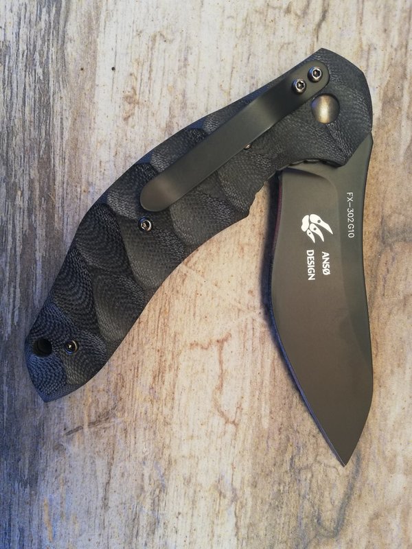 FOX knives ANSO FLIPPER Black G10 Taschenmesser Klappmesser Italy