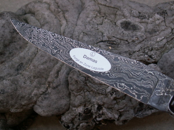 LAGUIOLE EN AUBRAC SPIRALE Damastmesser Büffelhorn Doppelplatine Spiral Rückenfeder Frankreich
